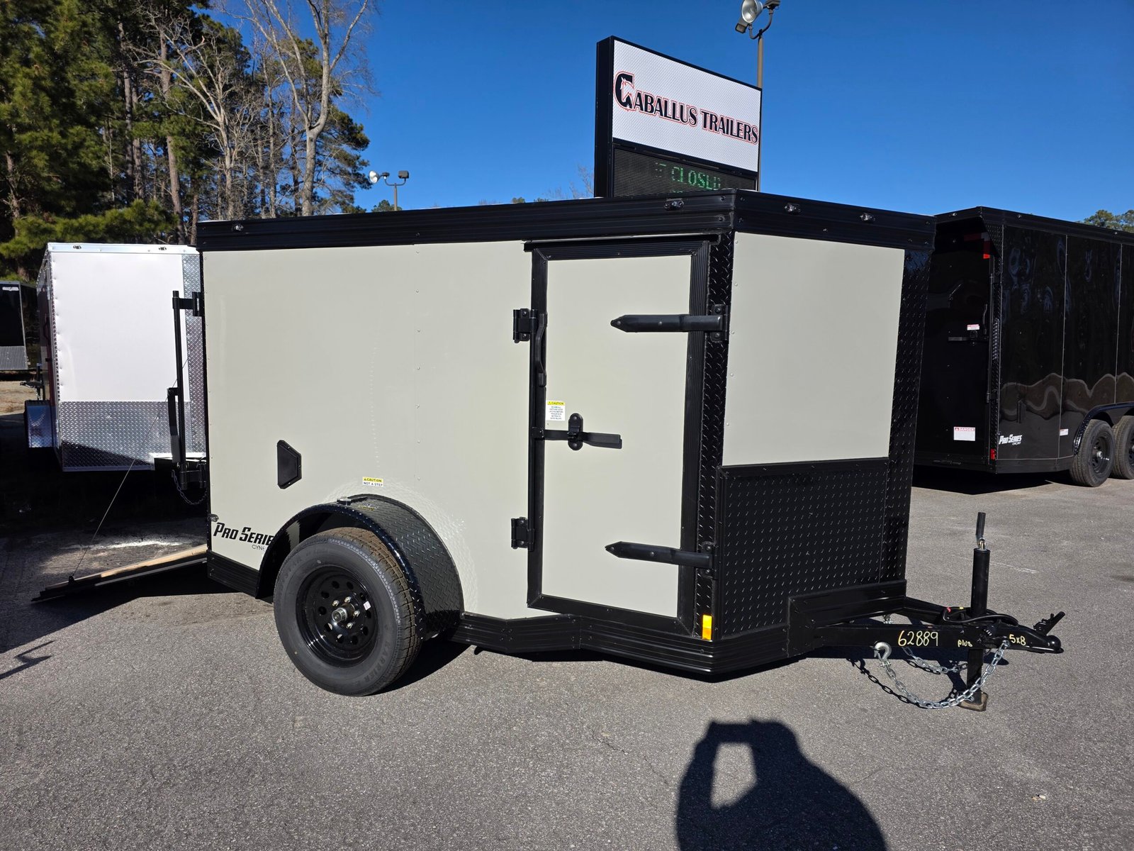 ENCLOSED 5x8 Cargo Trailer Gray - Image 1