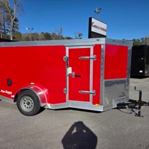 Enclosed 5x10 Red Cargo Trailer