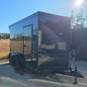 ENCLOSED 7x12 Black Cargo Trailer