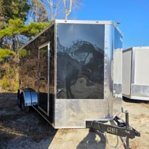 Enclosed 7×16 Black Cargo Trailer