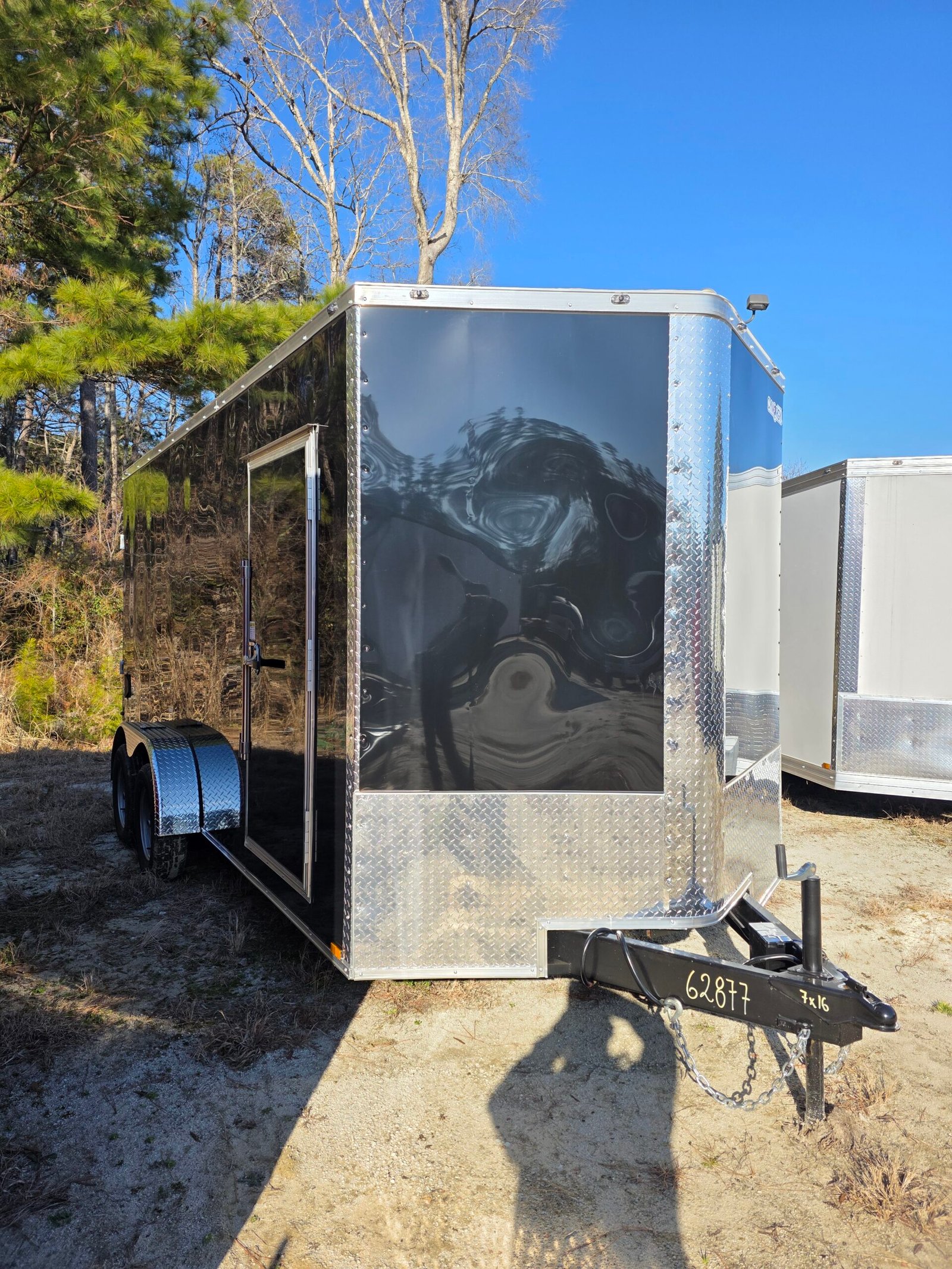 Enclosed 7×16 Black Cargo Trailer - Image 1