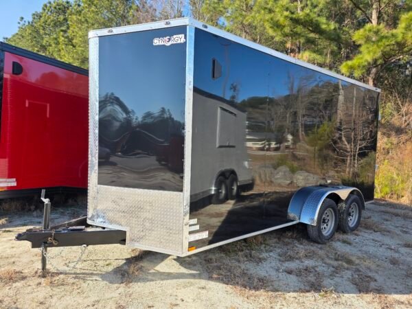 Enclosed 7×16 Black Cargo Trailer