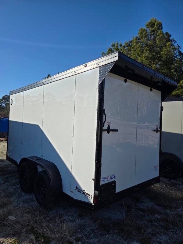 New Enclosed 7x14 White Cargo Trailer
