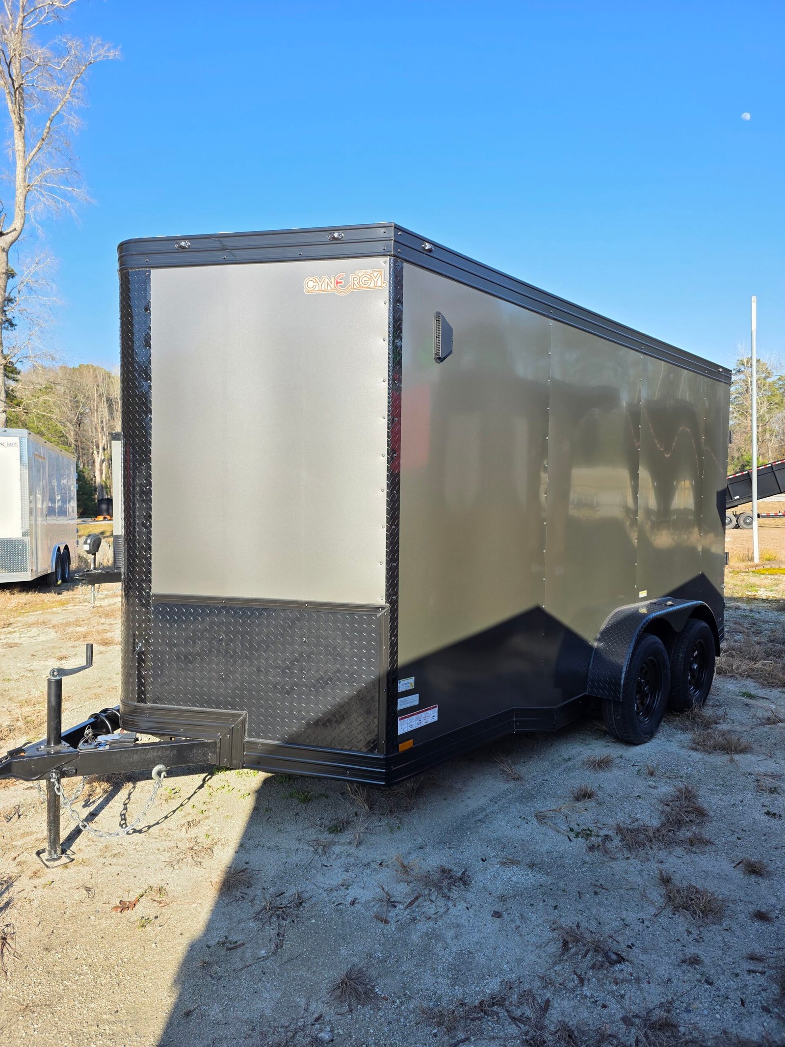 New Enclosed 7x14 Charcoal Gray Cargo Trailer - Image 2
