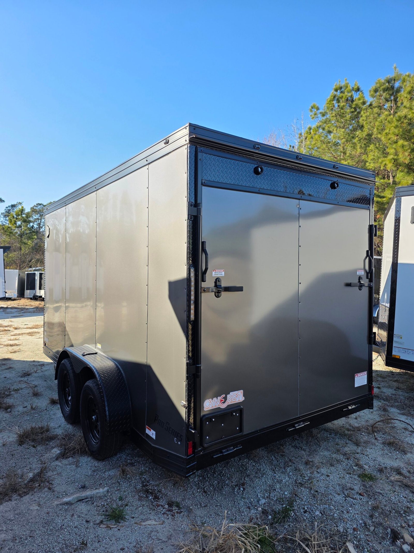 New Enclosed 7x14 Charcoal Gray Cargo Trailer - Image 3