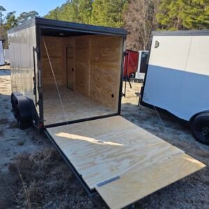 New Enclosed 7x14 Charcoal Gray Cargo Trailer - Image 4