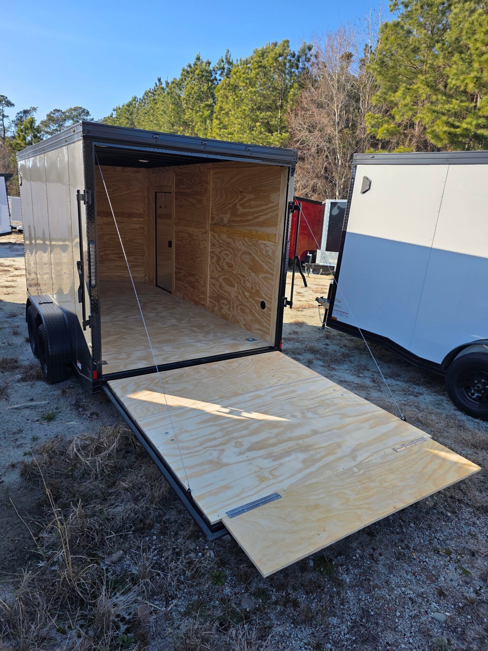 New Enclosed 7x14 Charcoal Gray Cargo Trailer - Image 4