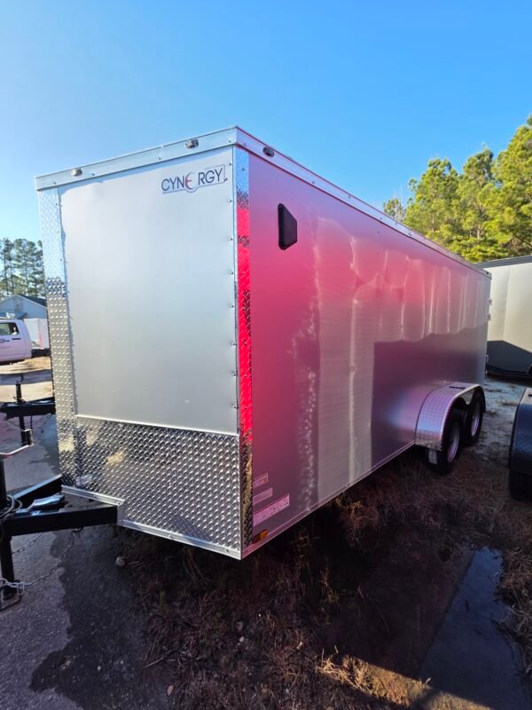 ENCLOSED 7x16 Silver Cargo Trailer