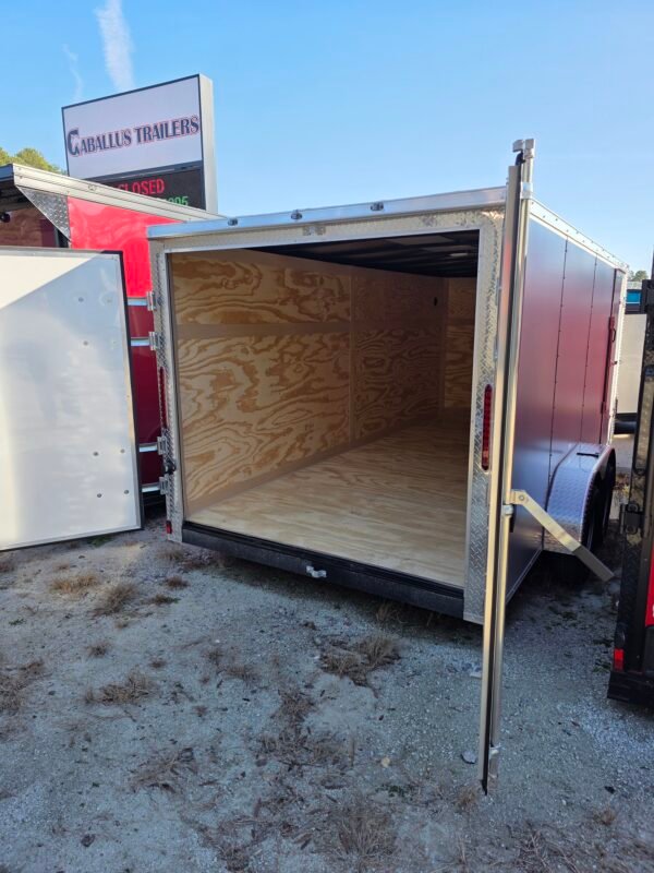 ENCLOSED 7x16 Silver Cargo Trailer