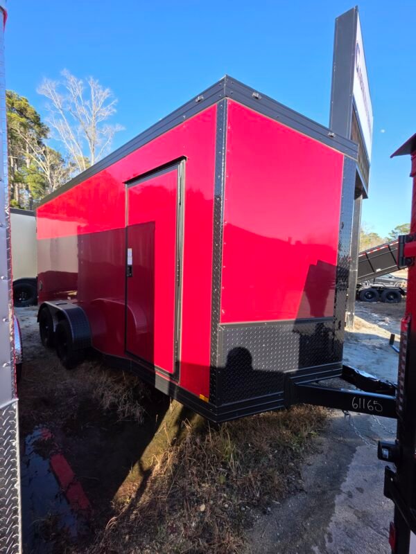 ENCLOSED 7x16 Brandy Wine Cargo Trailer