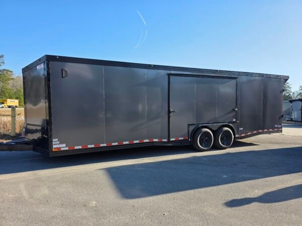 ENCLOSED 8.5×28 Charcoal Gray Car Hauler