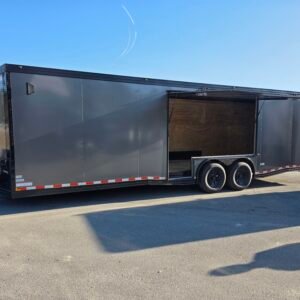 ENCLOSED 8.5×28 Charcoal Gray Car Hauler - Image 2
