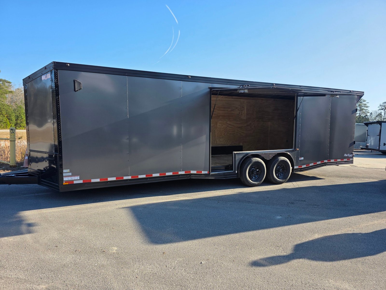 ENCLOSED 8.5×28 Charcoal Gray Car Hauler - Image 2