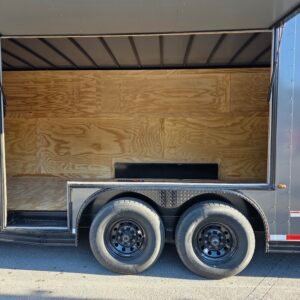 ENCLOSED 8.5×28 Charcoal Gray Car Hauler - Image 3