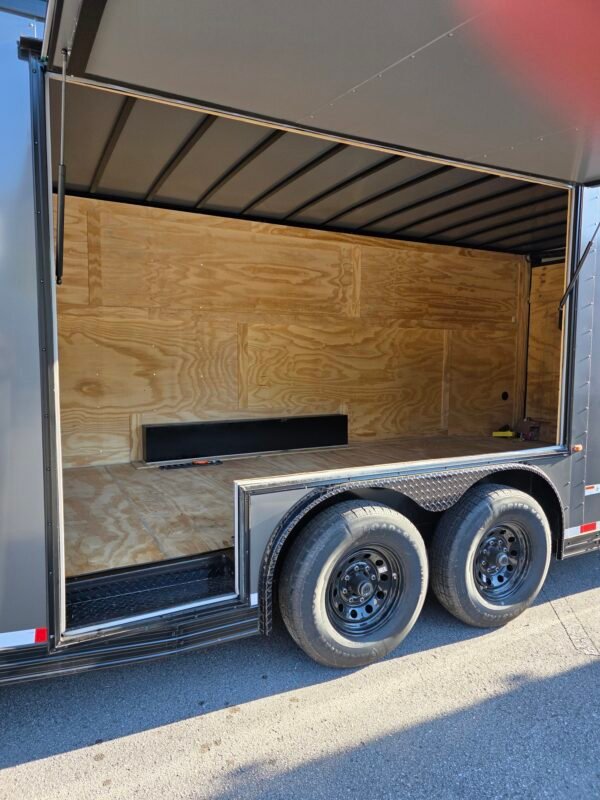 ENCLOSED 8.5×28 Charcoal Gray Car Hauler