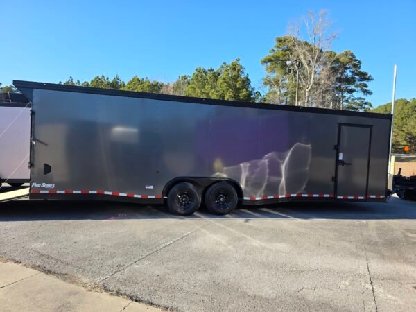 ENCLOSED 8.5×28 Charcoal Gray Car Hauler