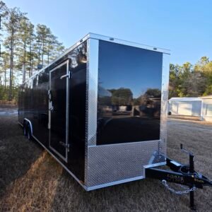 ENCLOSED 8.5×24 Black Car Hauler