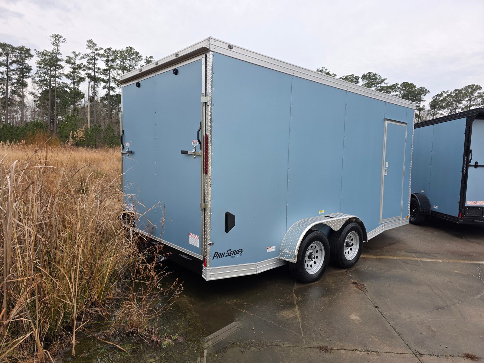 ENCLOSED 7x16 Blue Metallic Cargo Trailer - Image 2