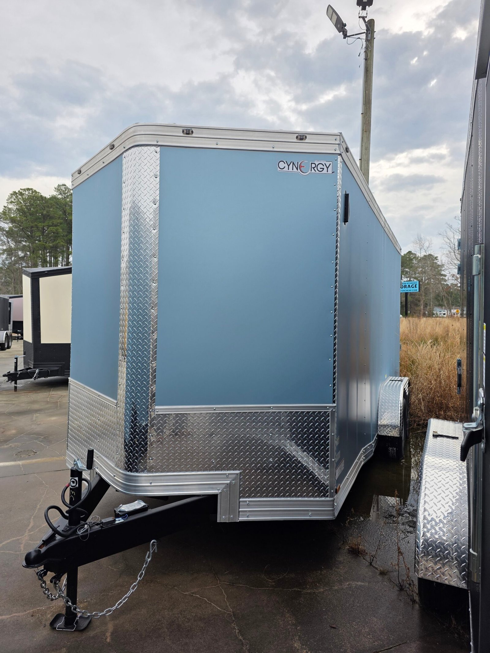 ENCLOSED 7x16 Blue Metallic Cargo Trailer - Image 3