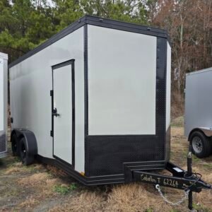 ENCLOSED 7x16 Dove Gray Cargo Trailer