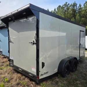 7×16 Enclosed Cargo Trailer for Sale – Dove Gray | 7' Interior | Ramp Door | 3200 lb Axles - Image 3