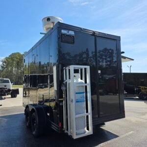 Deluxe 7×14 Concession Trailer – Black | 7'6" Interior | Full Kitchen Setup | 50 AMP | A/C | Fire Suppression - Image 4
