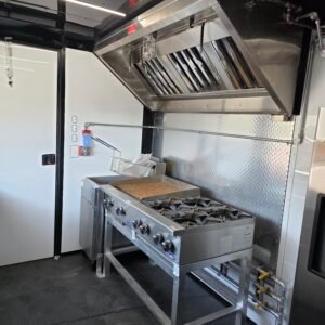 Deluxe 7×14 Concession Trailer – Black | 7'6" Interior | Full Kitchen Setup | 50 AMP | A/C | Fire Suppression - Image 7