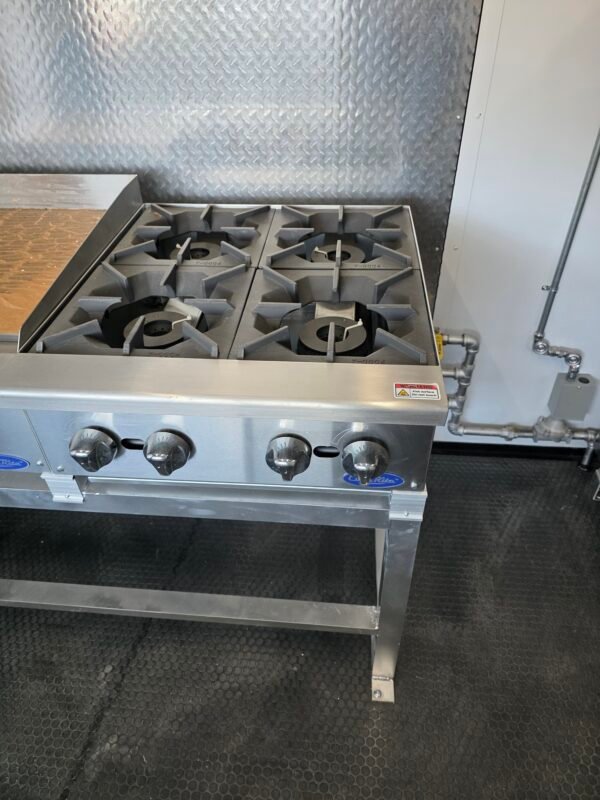 Deluxe 7×14 Concession Trailer – Black | 7'6" Interior | Full Kitchen Setup | 50 AMP | A/C | Fire Suppression