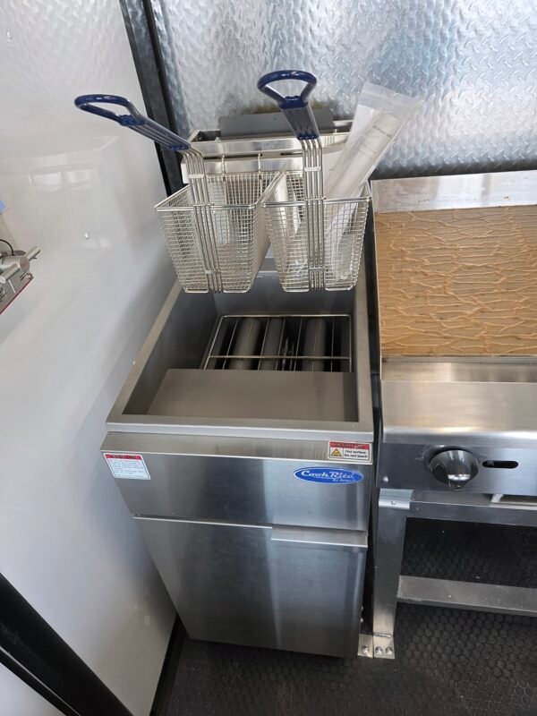 Deluxe 7×14 Concession Trailer – Black | 7'6" Interior | Full Kitchen Setup | 50 AMP | A/C | Fire Suppression