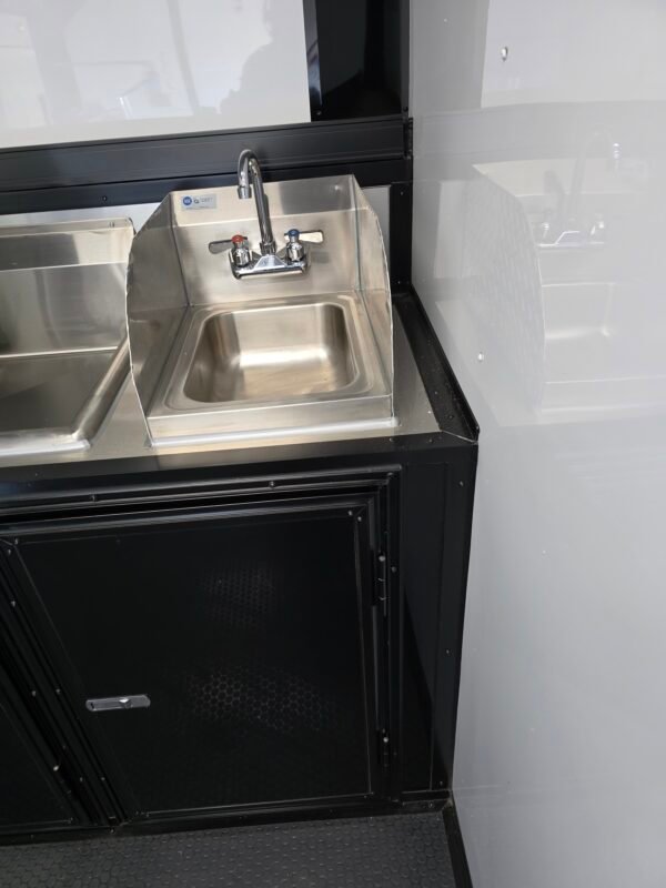 Deluxe 7×14 Concession Trailer – Black | 7'6" Interior | Full Kitchen Setup | 50 AMP | A/C | Fire Suppression