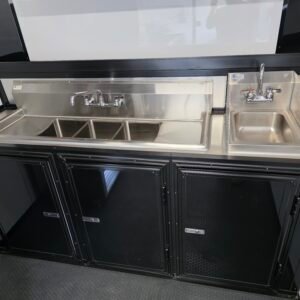 Deluxe 7×14 Concession Trailer – Black | 7'6" Interior | Full Kitchen Setup | 50 AMP | A/C | Fire Suppression - Image 13