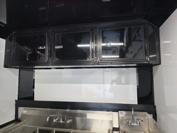 Deluxe 7×14 Concession Trailer – Black | 7'6" Interior | Full Kitchen Setup | 50 AMP | A/C | Fire Suppression