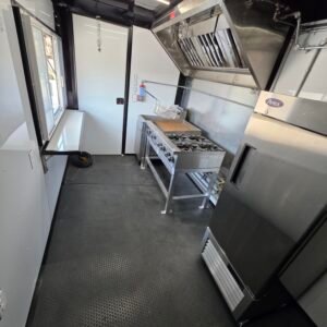 Deluxe 7×14 Concession Trailer – Black | 7'6" Interior | Full Kitchen Setup | 50 AMP | A/C | Fire Suppression - Image 20