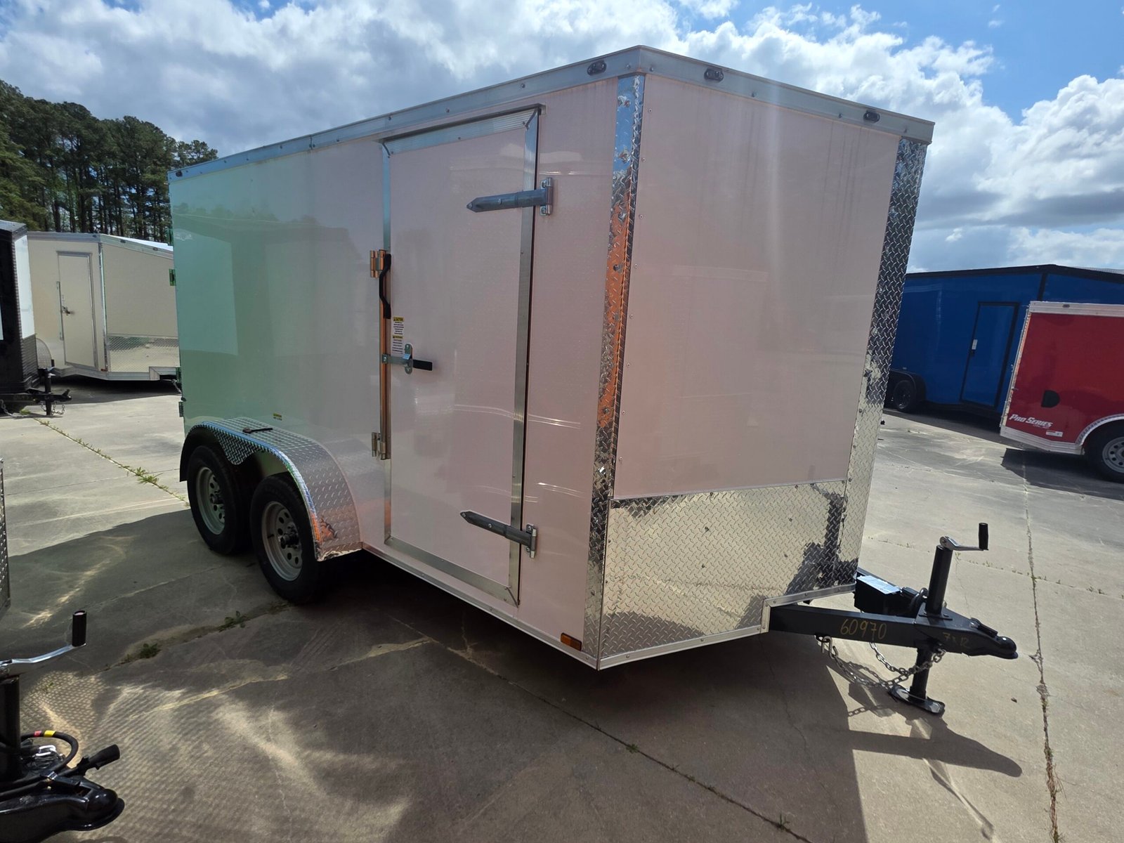 7×12 Enclosed Cargo Trailer for Sale – White | 6