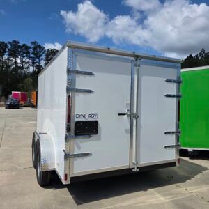 7×12 Enclosed Cargo Trailer for Sale – White | 6' Interior | Double Doors | 3500 lb Axles - Image 3