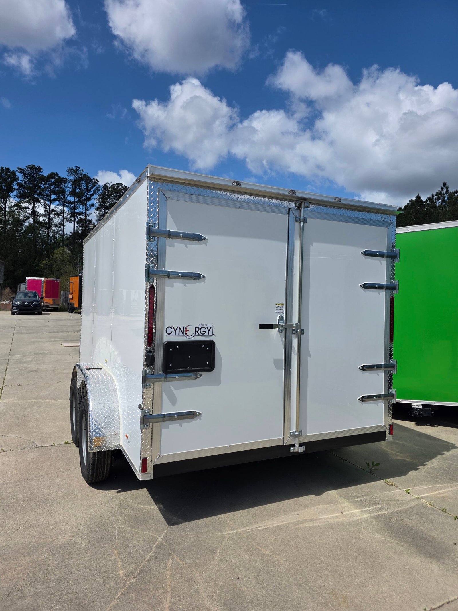 7×12 Enclosed Cargo Trailer for Sale – White | 6