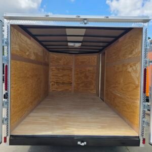 7×12 Enclosed Cargo Trailer for Sale – White | 6' Interior | Double Doors | 3500 lb Axles - Image 4