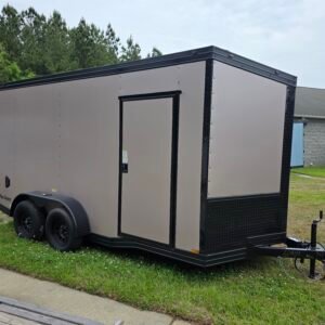 7×14 Enclosed Cargo Trailer – Desert Rose | 7' Interior | 3500 lb Axles | Pro Series & Blackout Package