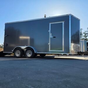 Enclosed 7×16 Gray Cargo Trailer
