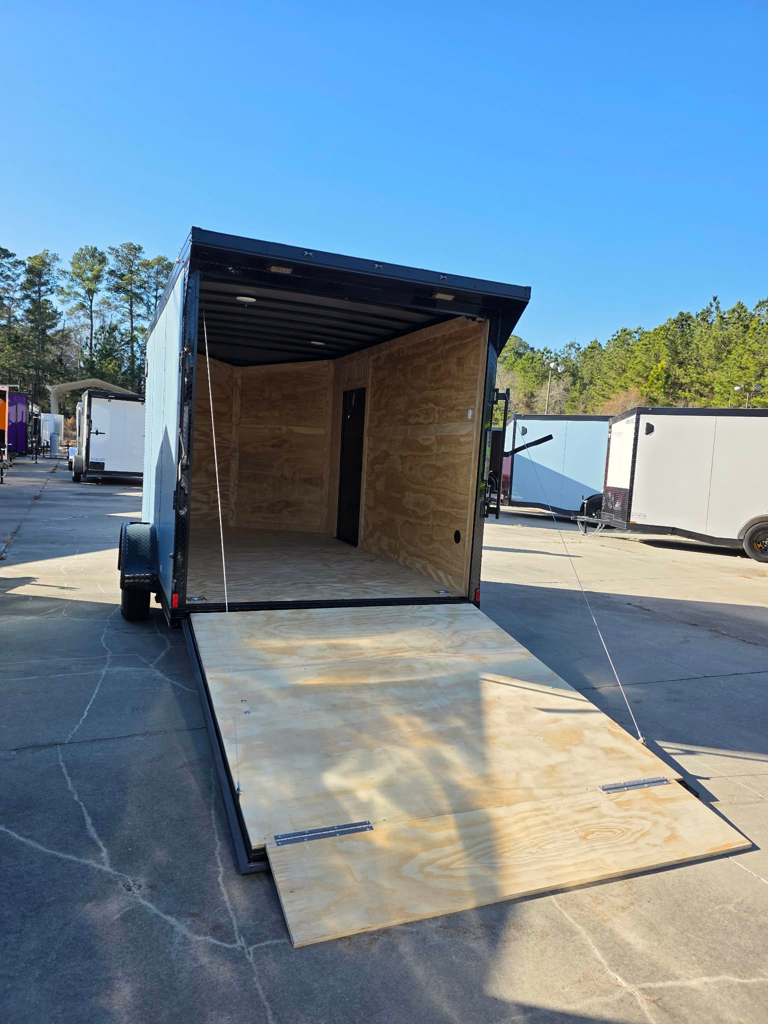 ENCLOSED 7x12 Metallic Blue Cargo Trailer - Image 4