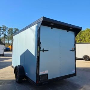 ENCLOSED 7x12 Metallic Blue Cargo Trailer - Image 3