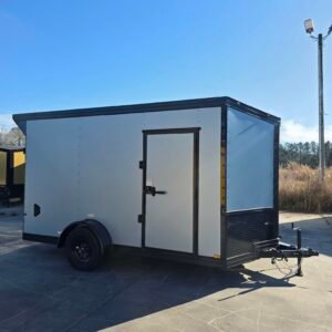 ENCLOSED 7x12 Metallic Blue Cargo Trailer