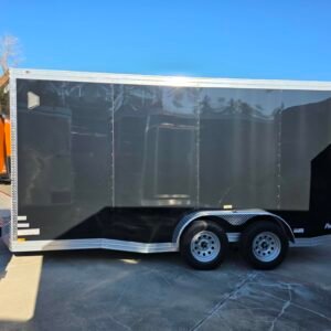 ENCLOSED 7x16 Black Cargo Trailer - Image 3