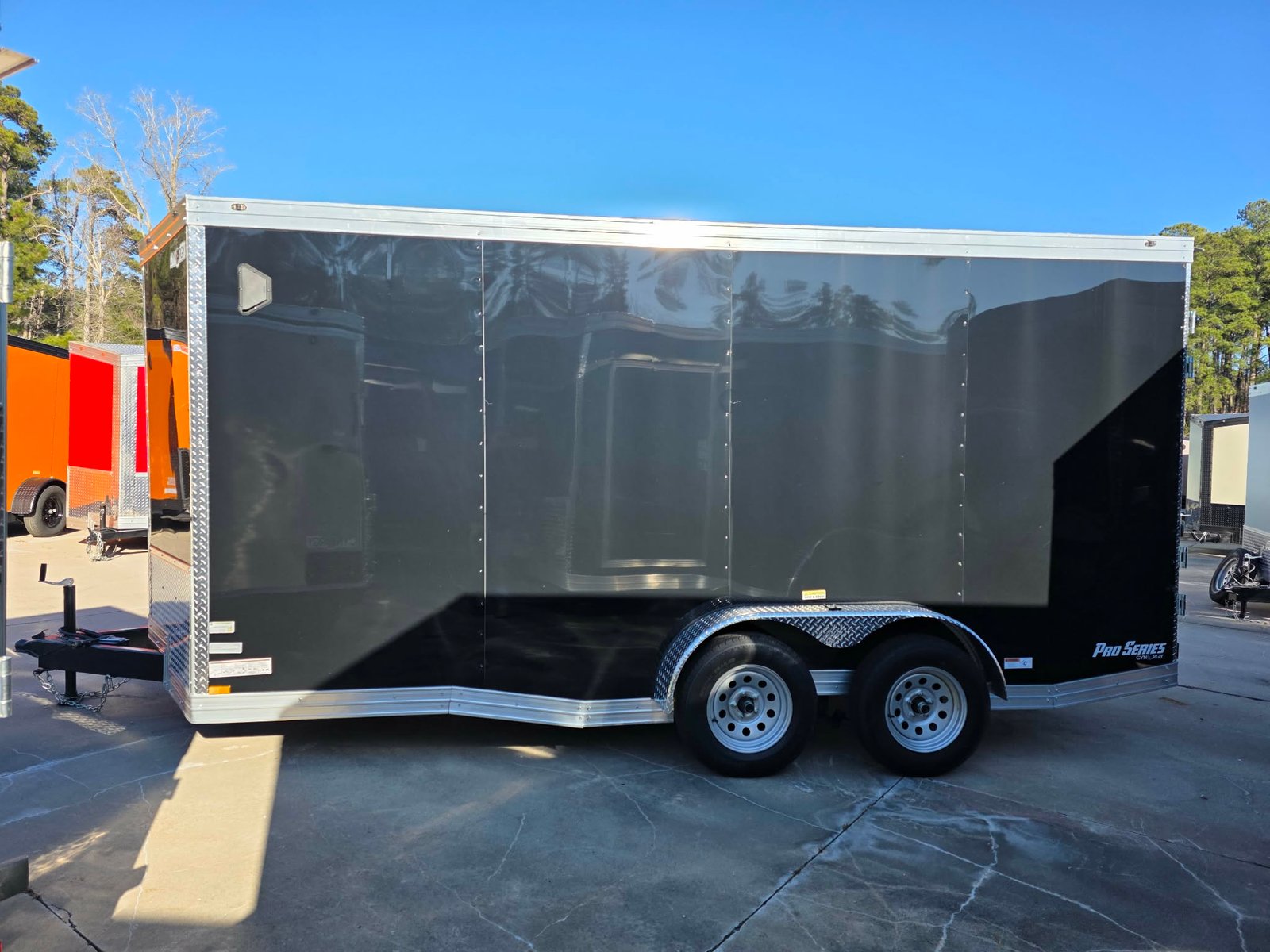 ENCLOSED 7x16 Black Cargo Trailer - Image 3