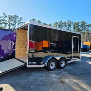 ENCLOSED 7x16 Black Cargo Trailer - Image 2