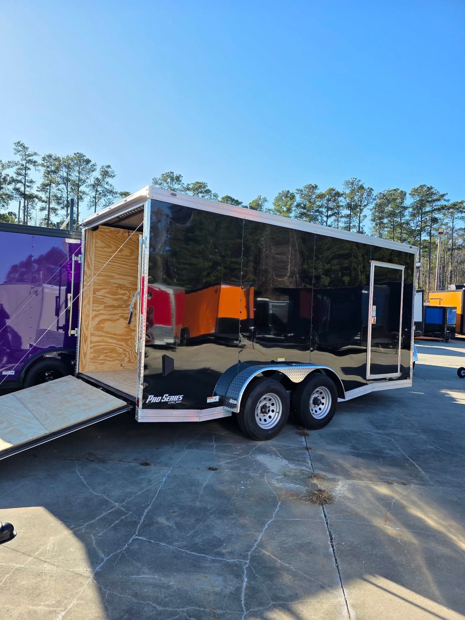 ENCLOSED 7x16 Black Cargo Trailer - Image 2