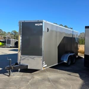 Enclosed 7×16 Gray Cargo Trailer - Image 2