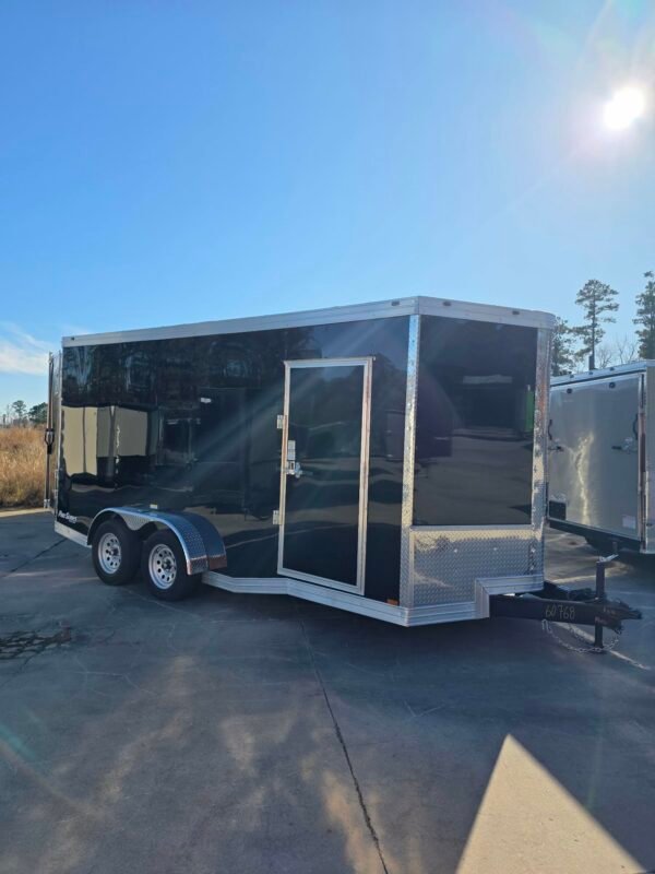 ENCLOSED 7x16 Black Cargo Trailer