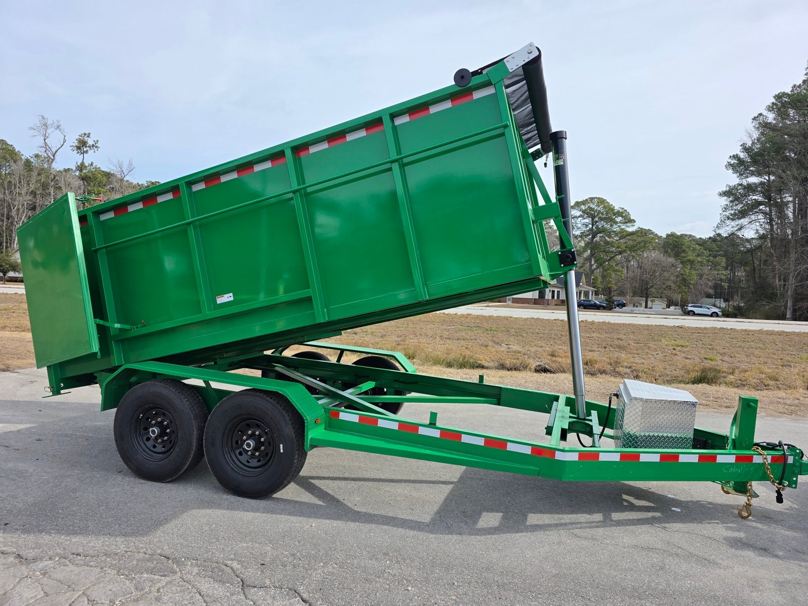 7x14 Lime Green Dump Trailer - Image 3