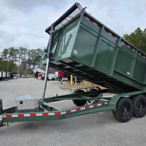 7x14 Army Green Dump Trailer